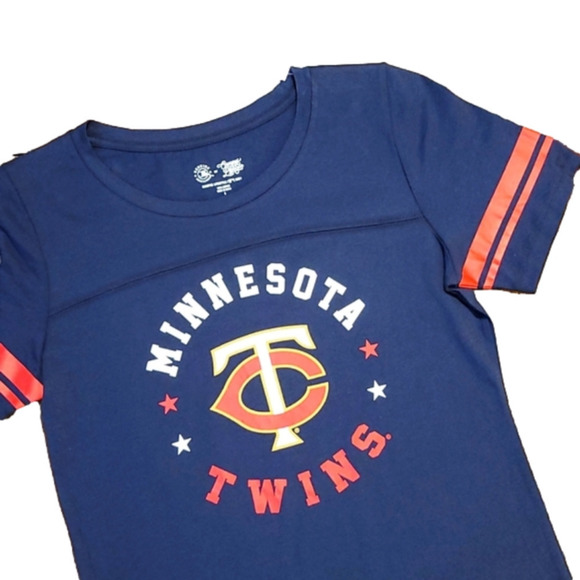 𝅺MINNESOTA Twins Women's Small T Shirt. Merchandise. Baseball Red Navy - Picture 2 of 5